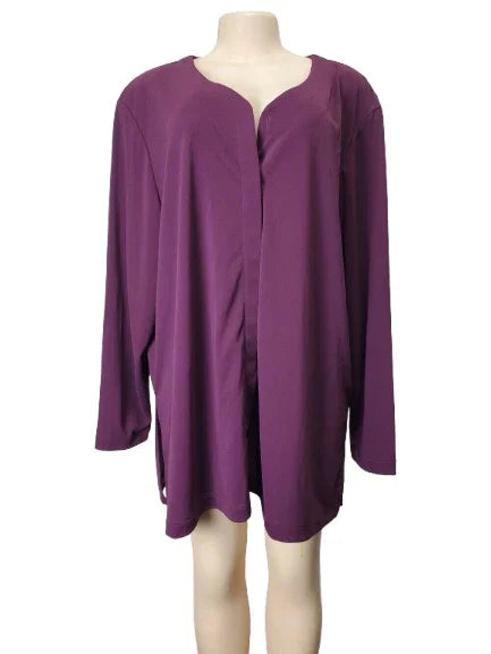 Graver Studio women's purple button up blouse size 3X